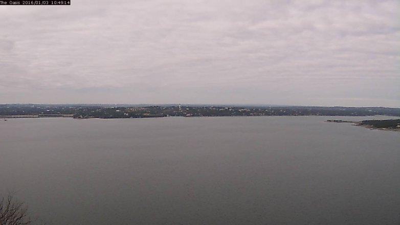 Lake Travis webcam, January 3, 2016 9:55 AM CT