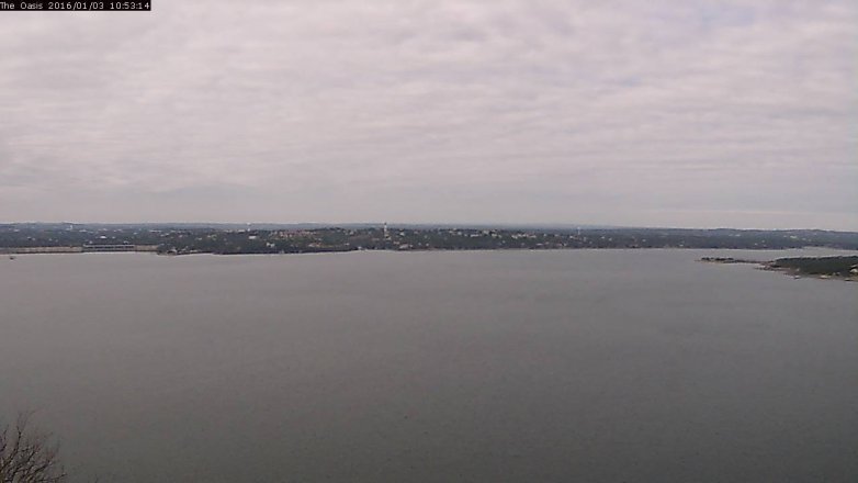 Lake Travis webcam, January 3, 2016 10:00 AM CT