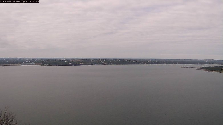 Lake Travis webcam, January 3, 2016 10:05 AM CT
