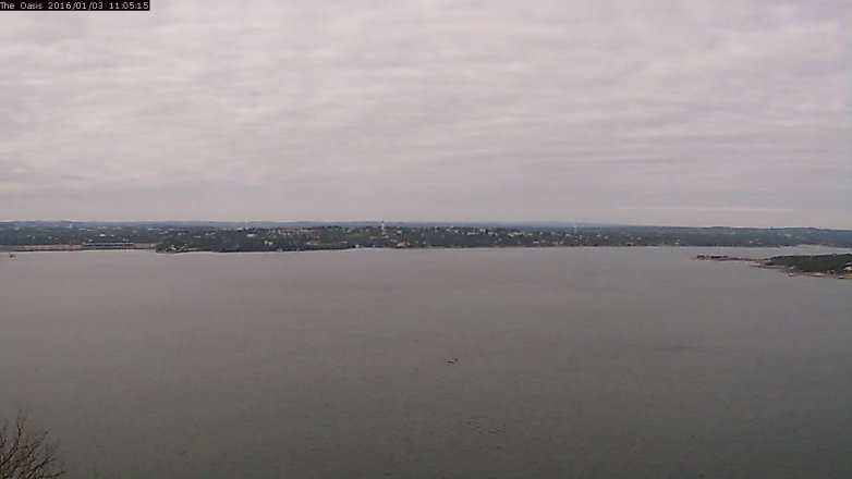 Lake Travis webcam, January 3, 2016 10:10 AM CT