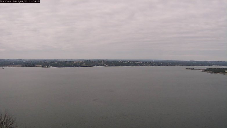 Lake Travis webcam, January 3, 2016 10:15 AM CT