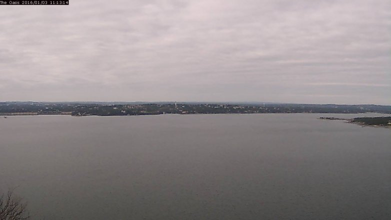 Lake Travis webcam, January 3, 2016 10:20 AM CT