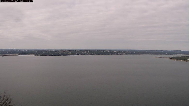 Lake Travis webcam, January 3, 2016 10:25 AM CT