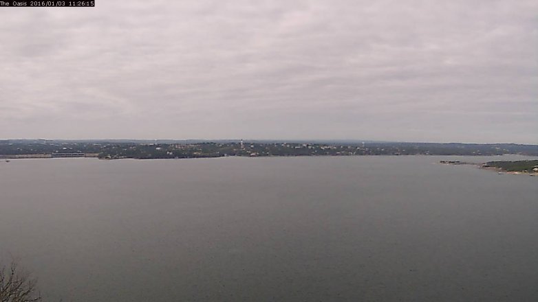 Lake Travis webcam, January 3, 2016 10:30 AM CT