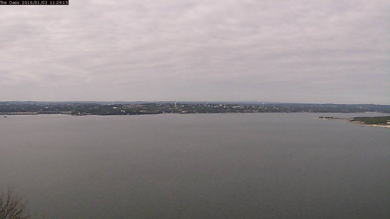 Lake Travis webcam, January 3, 2016 10:35 AM CT