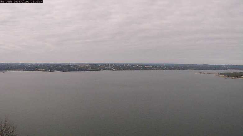 Lake Travis webcam, January 3, 2016 10:40 AM CT
