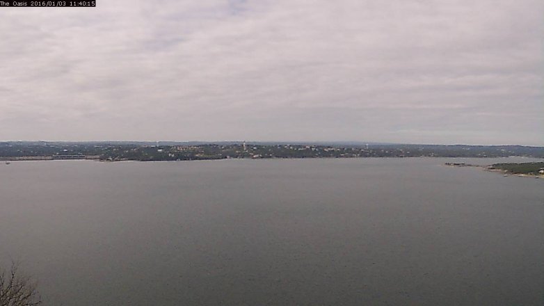 Lake Travis webcam, January 3, 2016 10:45 AM CT