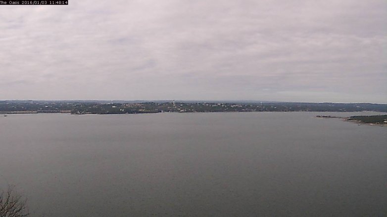 Lake Travis webcam, January 3, 2016 10:55 AM CT