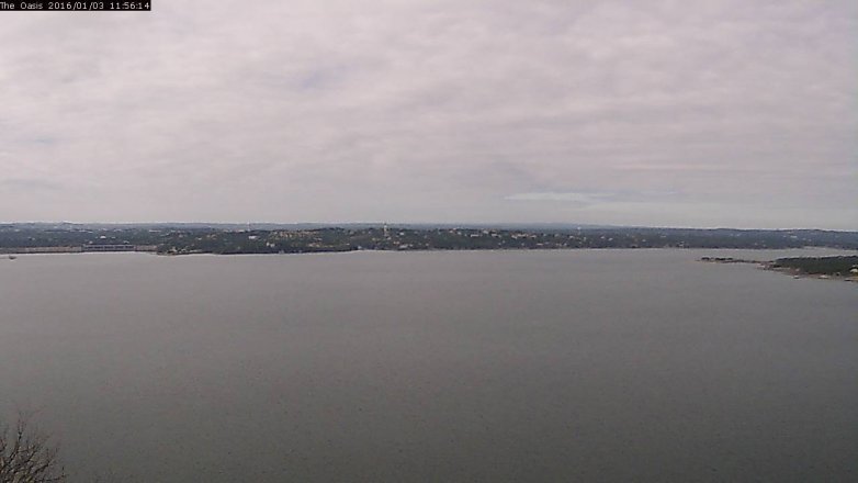 Lake Travis webcam, January 3, 2016 11:00 AM CT