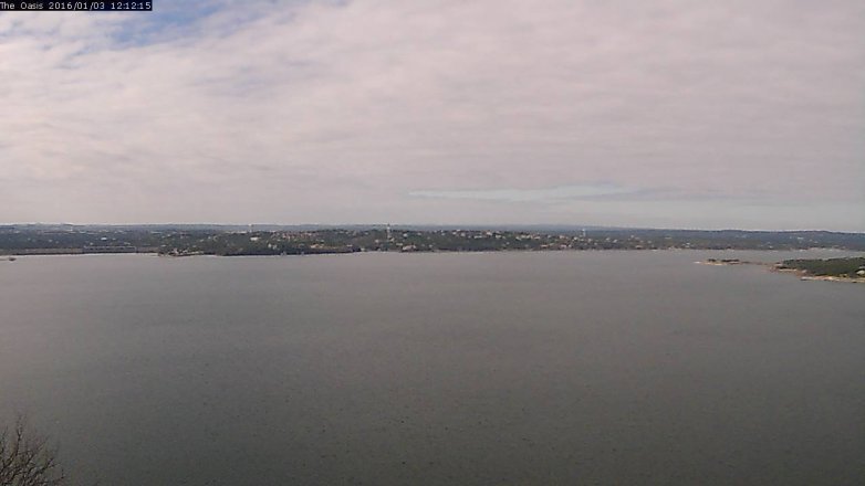 Lake Travis webcam, January 3, 2016 11:20 AM CT