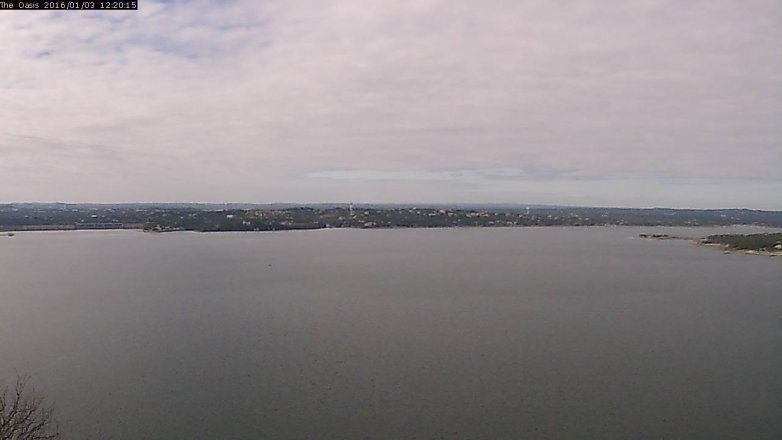 Lake Travis webcam, January 3, 2016 11:25 AM CT