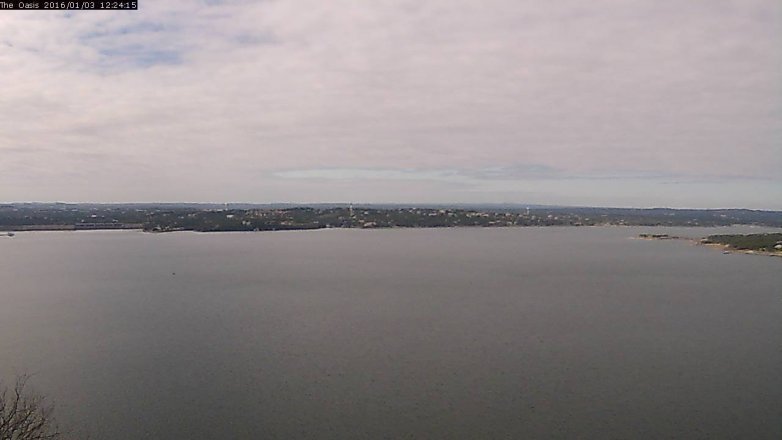 Lake Travis webcam, January 3, 2016 11:30 AM CT