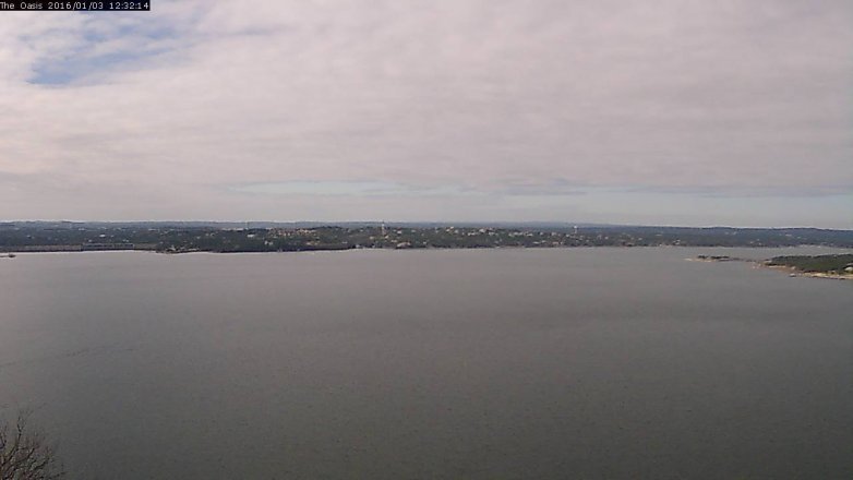 Lake Travis webcam, January 3, 2016 11:40 AM CT