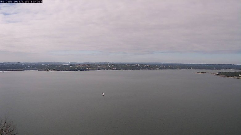 Lake Travis webcam, January 3, 2016 11:45 AM CT