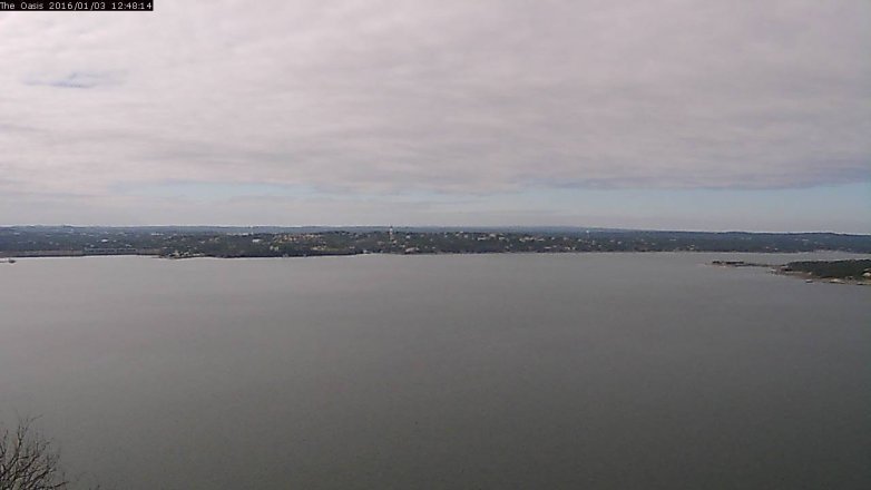 Lake Travis webcam, January 3, 2016 11:55 AM CT