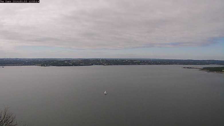 Lake Travis webcam, January 3, 2016 12:00 PM CT