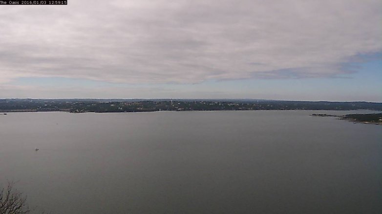 Lake Travis webcam, January 3, 2016 12:05 PM CT