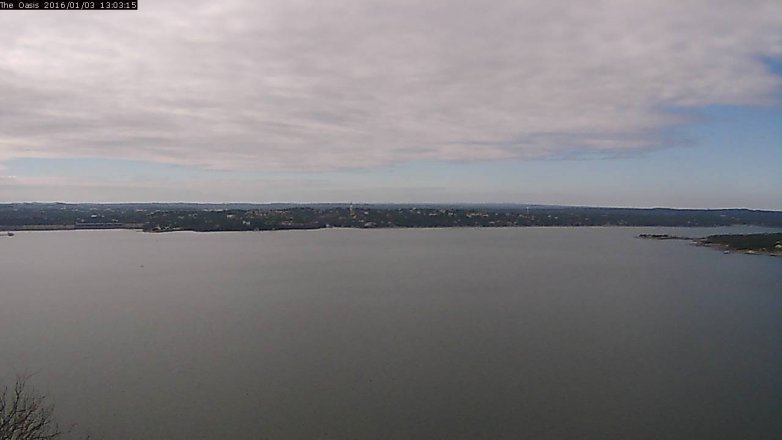 Lake Travis webcam, January 3, 2016 12:10 PM CT