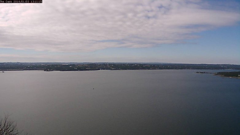 Lake Travis webcam, January 3, 2016 12:15 PM CT