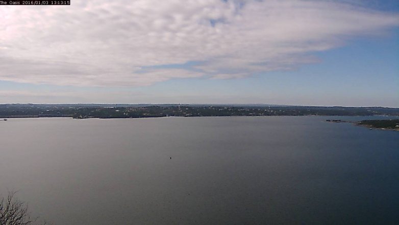 Lake Travis webcam, January 3, 2016 12:20 PM CT