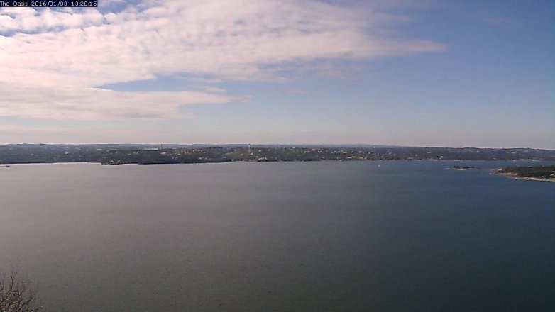 Lake Travis webcam, January 3, 2016 12:25 PM CT