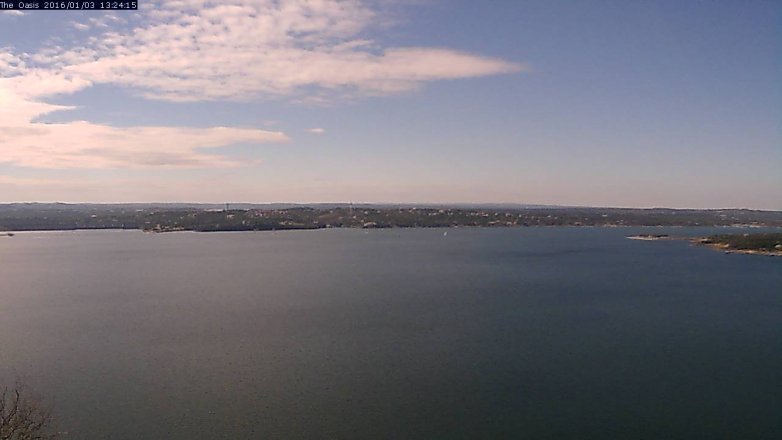 Lake Travis webcam, January 3, 2016 12:30 PM CT