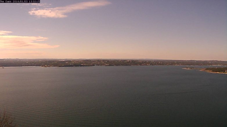 Lake Travis webcam, January 3, 2016 12:40 PM CT