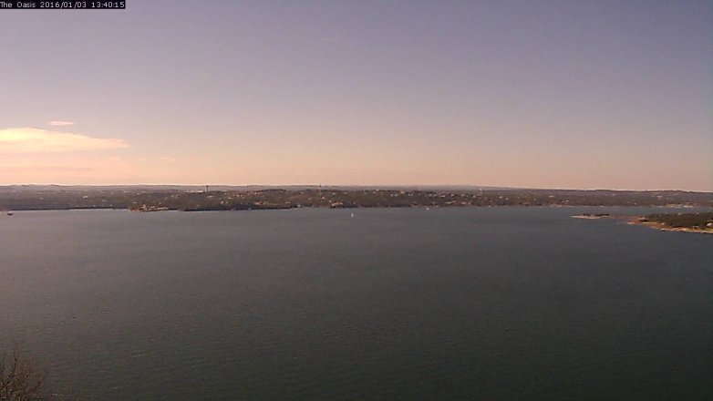 Lake Travis webcam, January 3, 2016 12:45 PM CT