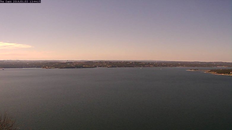 Lake Travis webcam, January 3, 2016 12:50 PM CT