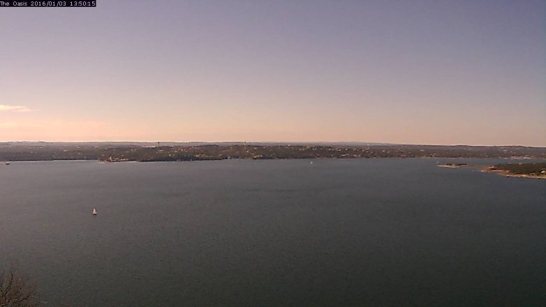 Lake Travis webcam, January 3, 2016 12:55 PM CT