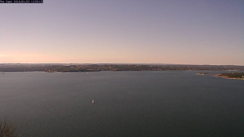 Lake Travis webcam, January 3, 2016 1:05 PM CT