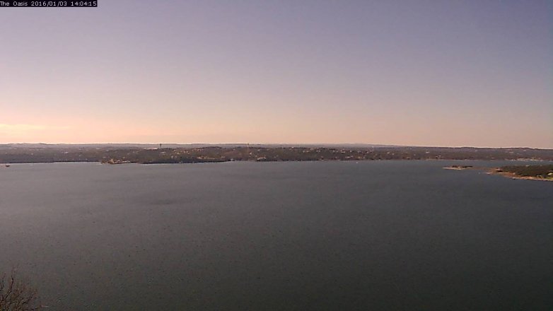 Lake Travis webcam, January 3, 2016 1:10 PM CT