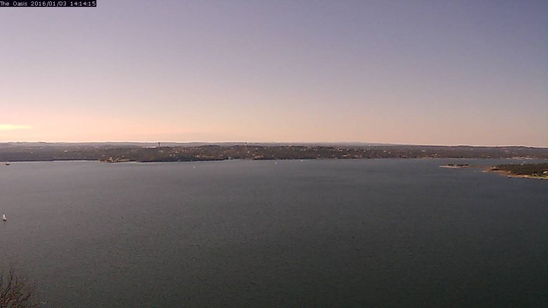 Lake Travis webcam, January 3, 2016 1:20 PM CT