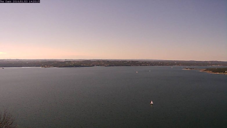 Lake Travis webcam, January 3, 2016 1:25 PM CT