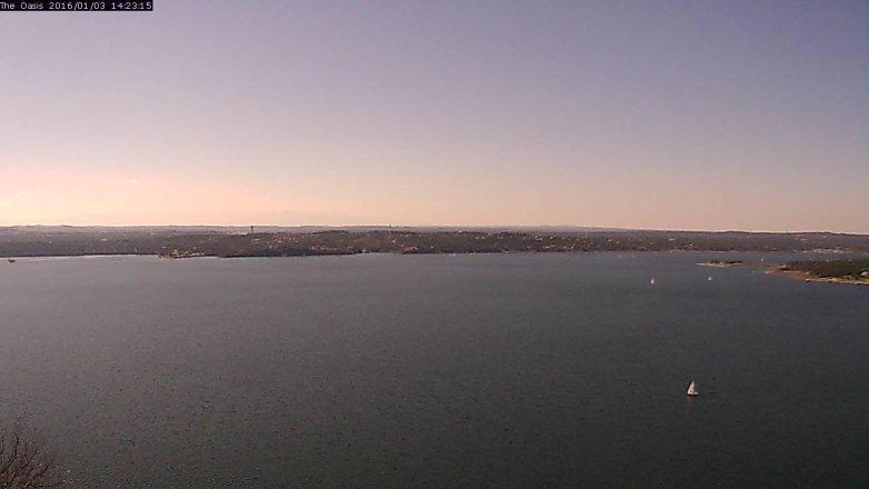 Lake Travis webcam, January 3, 2016 1:30 PM CT