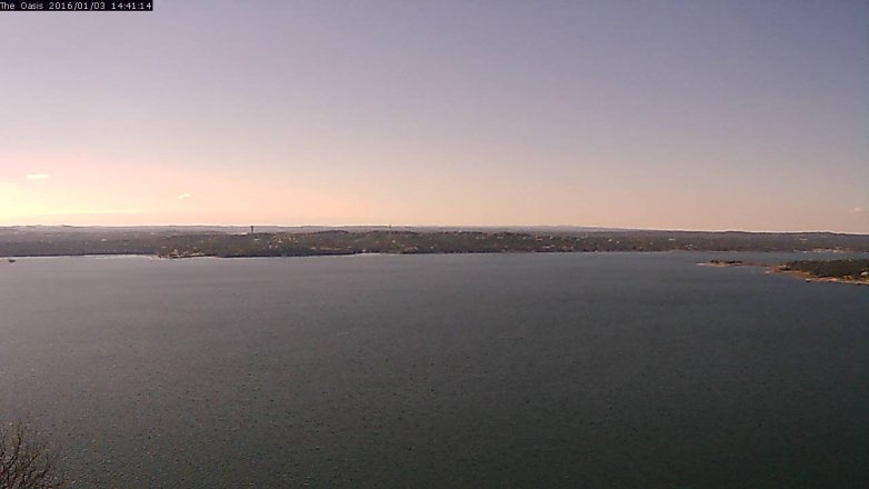 Lake Travis webcam, January 3, 2016 1:45 PM CT