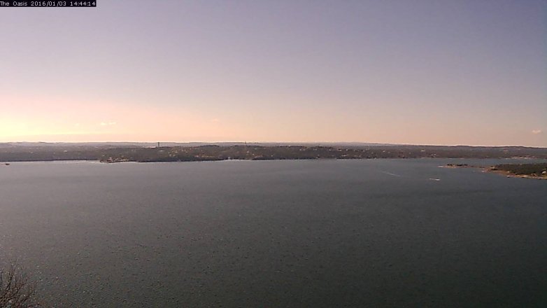 Lake Travis webcam, January 3, 2016 1:50 PM CT