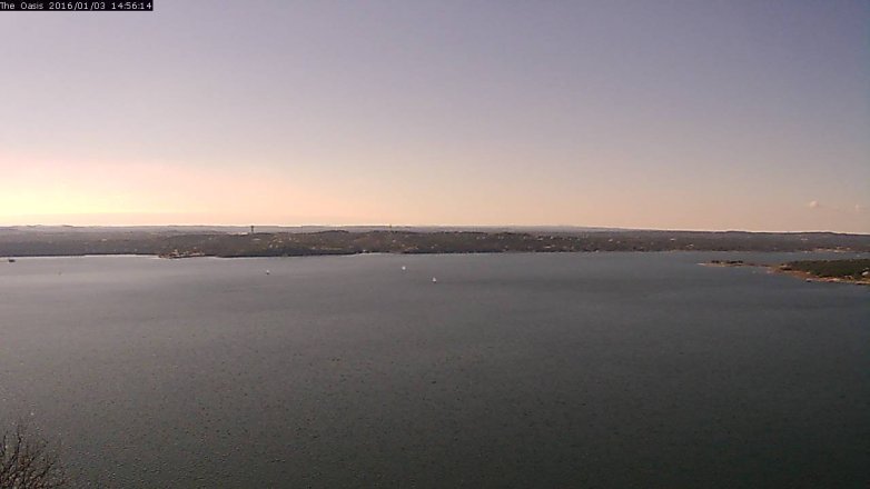 Lake Travis webcam, January 3, 2016 2:00 PM CT