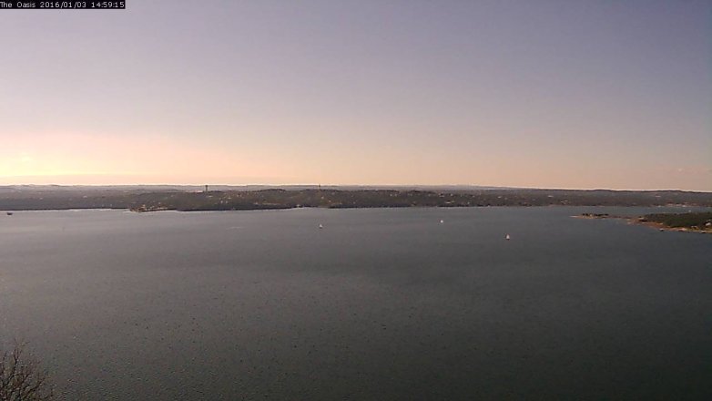 Lake Travis webcam, January 3, 2016 2:05 PM CT