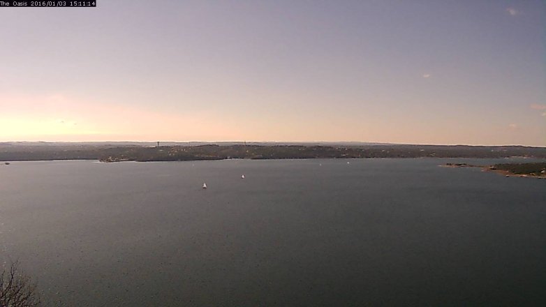 Lake Travis webcam, January 3, 2016 2:15 PM CT