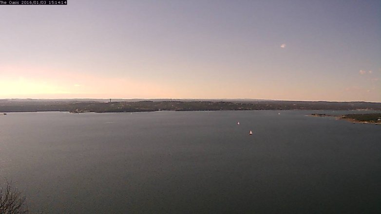 Lake Travis webcam, January 3, 2016 2:20 PM CT