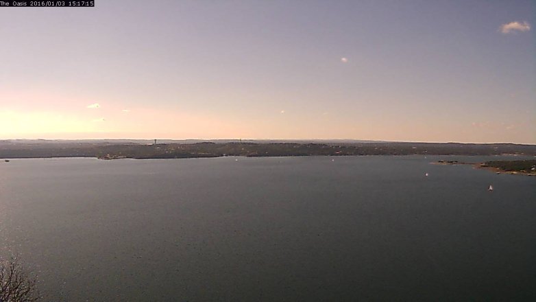 Lake Travis webcam, January 3, 2016 2:25 PM CT