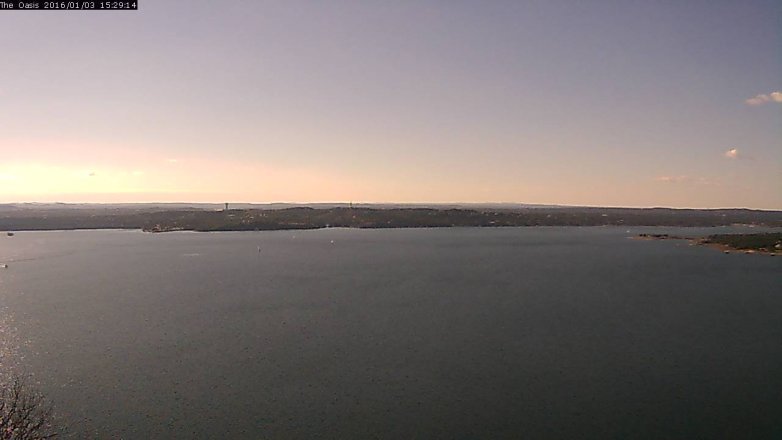 Lake Travis webcam, January 3, 2016 2:35 PM CT