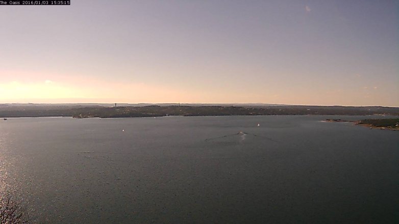 Lake Travis webcam, January 3, 2016 2:40 PM CT