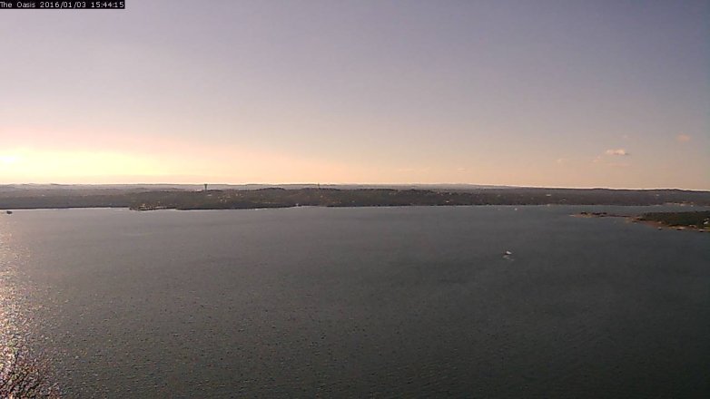 Lake Travis webcam, January 3, 2016 2:55 PM CT