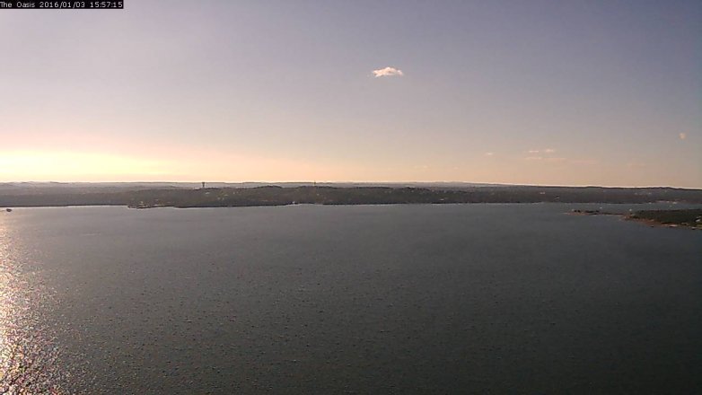 Lake Travis webcam, January 3, 2016 3:05 PM CT