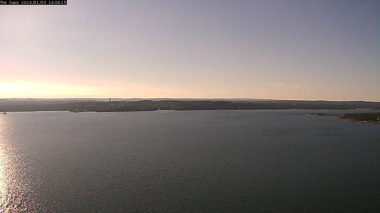 Lake Travis webcam, January 3, 2016 3:15 PM CT