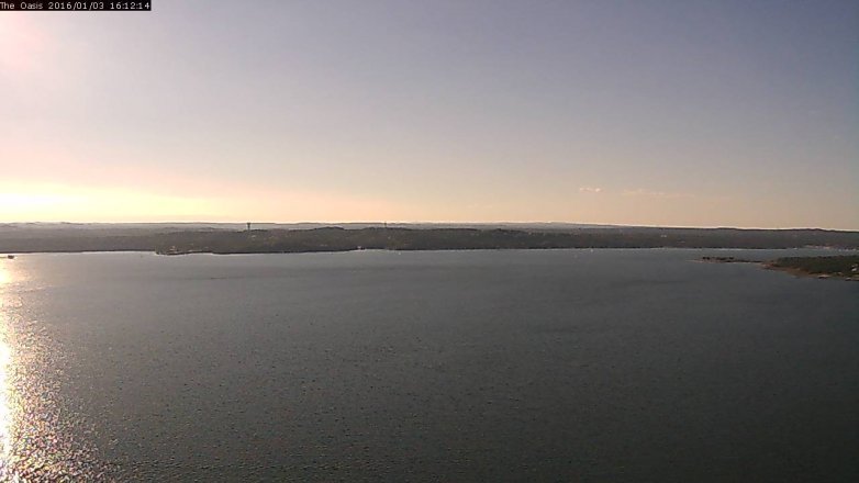 Lake Travis webcam, January 3, 2016 3:20 PM CT