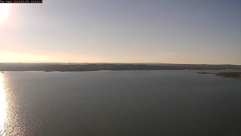 Lake Travis webcam, January 3, 2016 3:30 PM CT