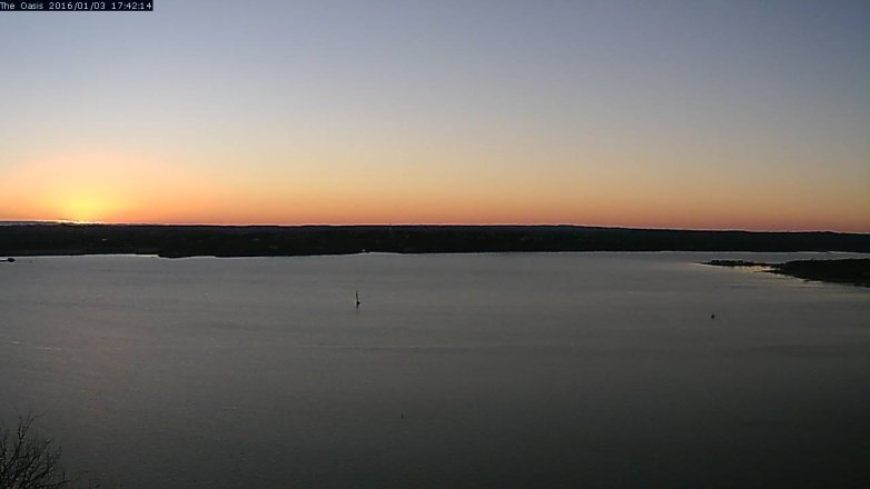 Lake Travis webcam, January 3, 2016 4:50 PM CT